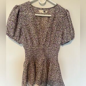 Everleigh purple floral blouse